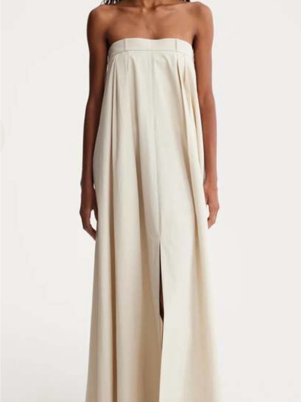 Backless Women's Cream Maxi Dress - Unbranded